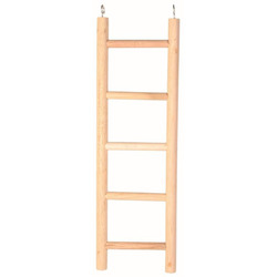 ESCALERA DE MADERA PARA LOROS Y CATURRAS 5 ESCALONES (45CM) [ Loropark ]